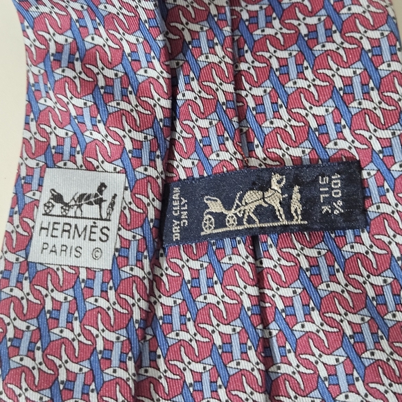Hermès Red and Blue Silk Tie